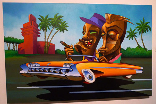 Tiki guys in car